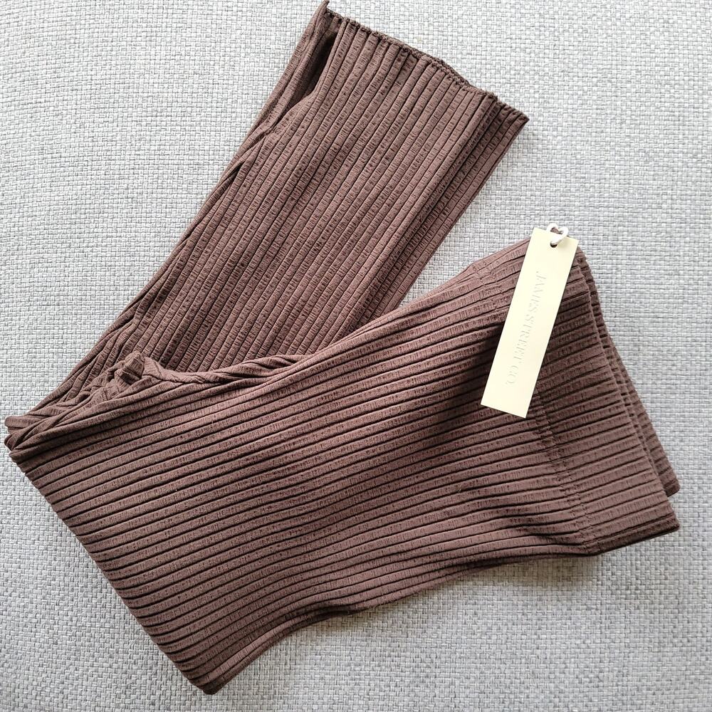 James Street Co. Ribbed Crop Legging in Cocoa L NWT